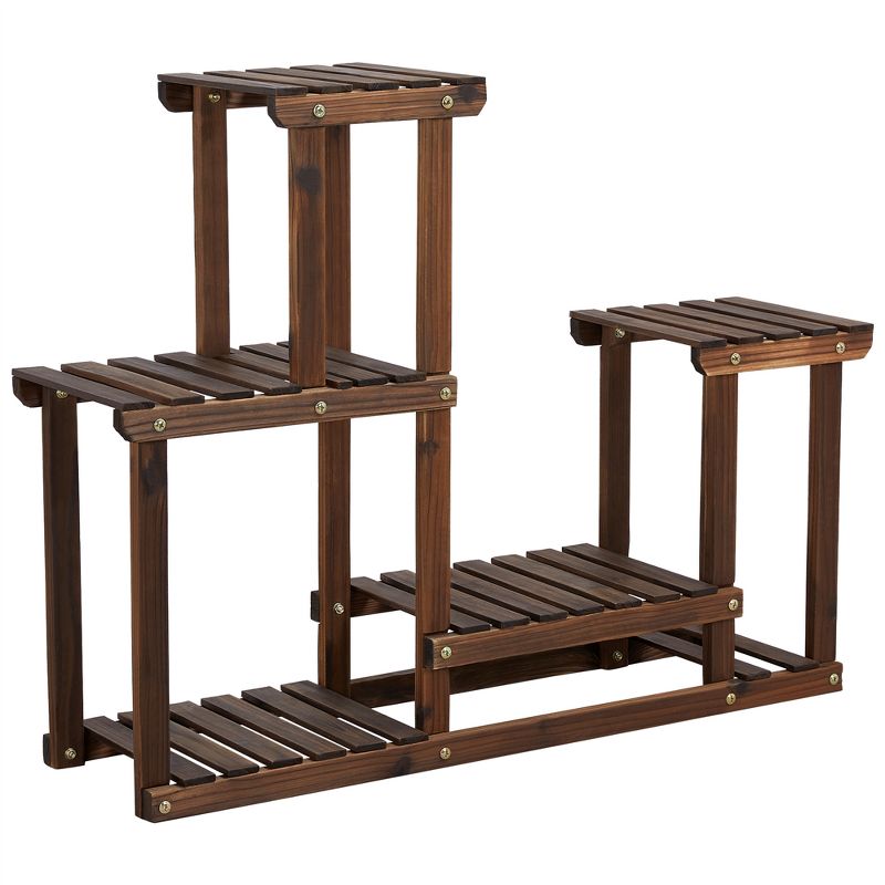 Yaheetech 4 Tier Wood Plant Stand Flower Display Stand for Indoor/Outdoor, 1 of 9