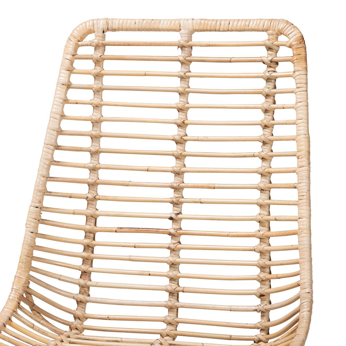 bali & pari Manhattan Modern Bohemian Natural Brown Rattan and Black Metal 2-Piece Dining Chair Set - thumbnail 5