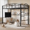 Loft Bed/Bunk Bed Twin Size with Ladde and Arched Guardrail, Heavy Duty Metal Bed Frame for Kids and Adults, Small Space Saving Design - 3 of 4