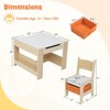 Costway 4 in 1 Kids Table & Chair Set w/Reversible Graffiti & Building Blocks Tabletop - 3 of 4