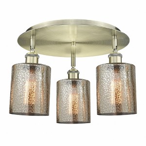 Cobbleskill - 3 Light Flush Mount In Art Deco Style-9.63 Inches Tall and 17.75 Inches Wide - 1 of 1