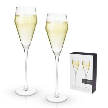 Viski Crystal Champagne Flutes - Champagne Glasses Set Of 4 - 6oz Stemmed  Sparkling Wine Glasses For Wedding Or Anniversary, Gift Ideas, Clear :  Target