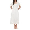 August Sky Women's Smocked Square Neckline Puff Sleeve Midi Dress - 4 of 4