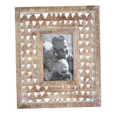 Farmlyn Creek Mango Wood Picture Frame for 4x6 Inch Photo White Distressed 
