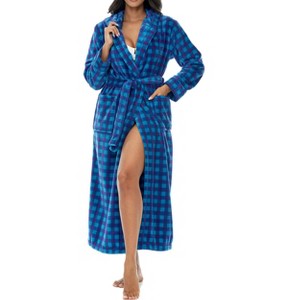 ADR Plush Fleece Robe for Women, Long Hooded Bathrobe with Hood, Plus Size - 1 of 3