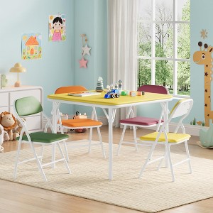 Kids Folding Table and Chairs Set, Toddlers Children's Activity Table and Chairs Set for Dining Room,Daycare,Classrooms - 1 of 4