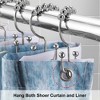 BRINJOY Shower Curtain Hooks Rings, Premium Stainless Steel Rustproof Double Glide Shower Hooks for Bathroom Shower Rods Curtains,Set of 12 - 3 of 4