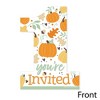 Big Dot of Happiness 1st Birthday Little Pumpkin - Shaped Fill-In Invitations - Fall First Birthday Party Invitation Cards with Envelopes - Set of 12 - 3 of 4
