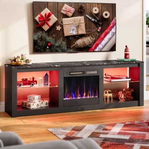 Bestier 63” Fireplace TV Stand for TVs up to 70", LED Gaming Entertainment Center TV Console with 18" Fireplace & Storage Shelves for Living Room - 1 of 4