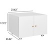 Fontoi Decorative Storage Cabinets, Mobile Storage Cabinet with 2 Doors, Copier Cabinet with Wheels for Home Office, White, 23.62"*17.72"*23.62" - 2 of 4