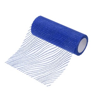 Unique Bargains Sheer Nylon Glitters Wave Mesh Decorative Ribbon Trim 6 Inch 10 Yards - 1 of 4