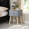 Tiramisubest Nightstand Drawer 2 Tier Storage Wood Side Table Compact Bedside Table with Storage Kids Bedroom - 2 of 4