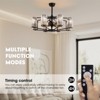 Ludomide 34" Large Crystal Chandelier Ceiling Fan with Remote,  Vintage Caged Fandelier for Dining Room Living Room Black-8 Lights - 2 of 4