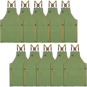 Heavy-Duty Multi-Pocket Canvas Apron - for Gardening, Painting, BBQ, Carpentry & More, Adjustable Sizes M to XXL for All Professions - 1 of 4