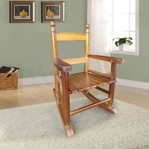 Whisen Kids Rocking Chair, Sturdy Hardwood Design with Slatted Back, Safe & Comfortable, Easy to Assemble - 1 of 4