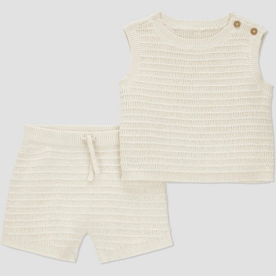Carter's Just One You®️ Baby Boys' Creme Knit Tank Top & Bottom Set