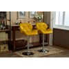 DOMETOUR Contemporary Faux Leather Bar Stools Adjustable Height Set of 2 - 3 of 4