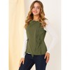 Allegra K Women's Sleeveless Vest Drawstring Waist Shawl Collar Zip Up Jacket - 3 of 4