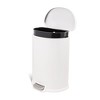 QUALIAZERO 13 GAL/50L, D SHAPE, STAINLESS STEEL STEP-ON CAN, WITH SOFT CLOSE LID, MATTE WHITE FINISH - 3 of 4
