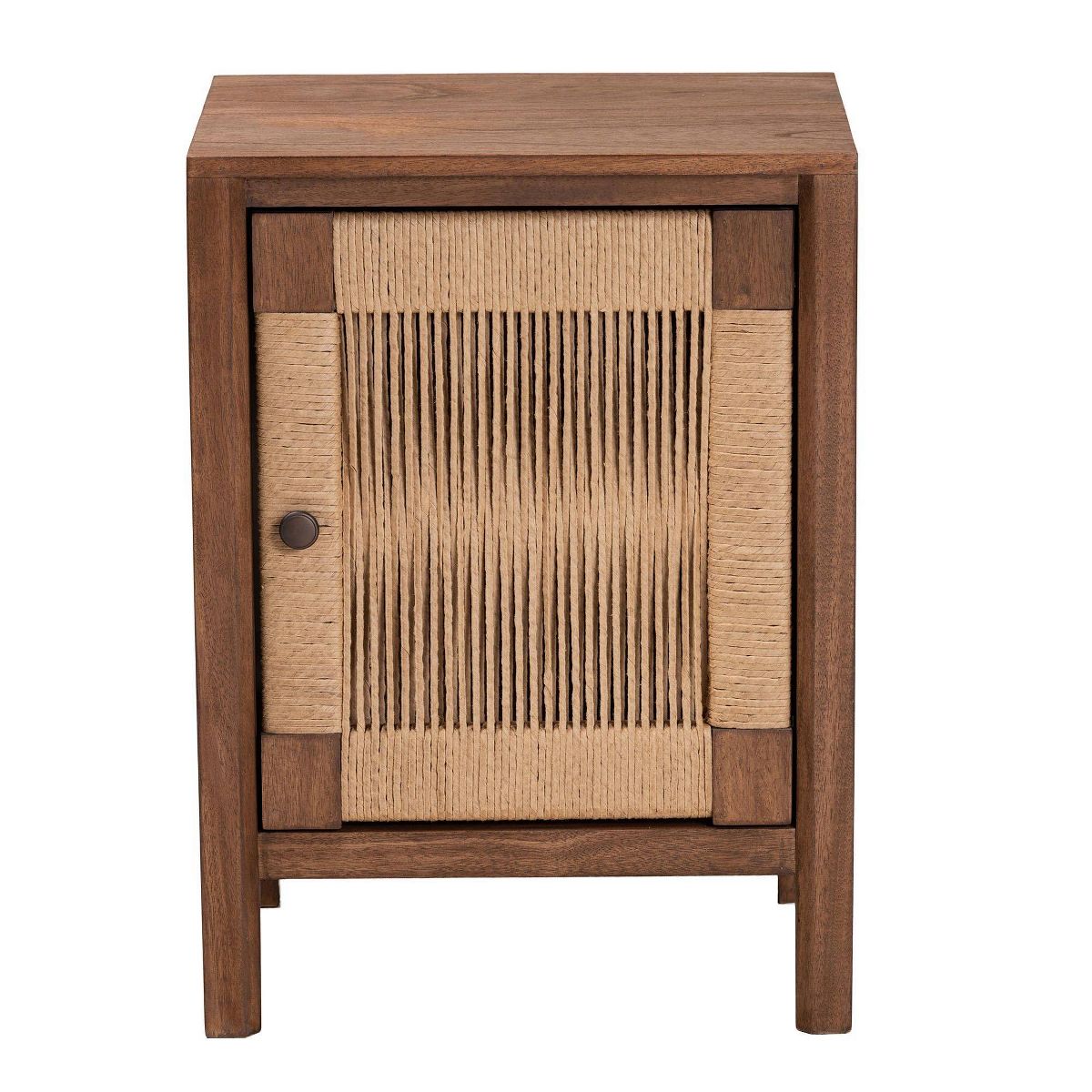 bali & pari Holitz Bayur Wood Nightstand Walnut Brown/Light Brown: 21.7" High, No Assembly Required - thumbnail 4