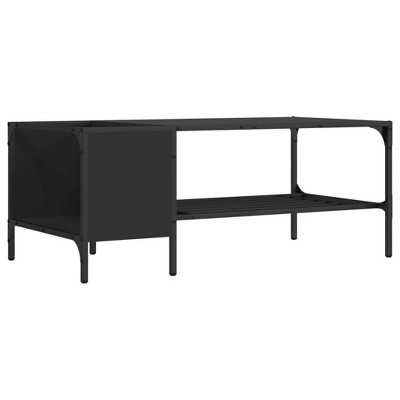 vidaXL Black Coffee Table with Rack - Elegant Sofa Table for Living Room with Side Storage Rack