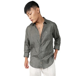 Campus Sutra Men Men's Olive Green Embroidered One-Lined Shirt - 1 of 3