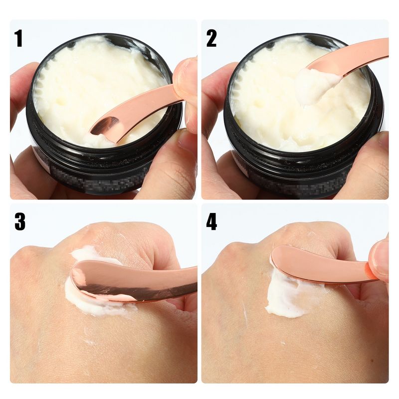 Unique Bargains Eye Cream Massage Sticks Beauty Scoop Makeup Spatula Mini Spoon for Facial Cosmetic Moon Shape 2.13"x0.51" 4 Pcs, 5 of 7
