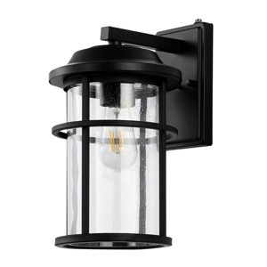 Cianna 9.5" Outdoor Sconce (Set of 2) - PLT4017 - Black - Safavieh - 1 of 4