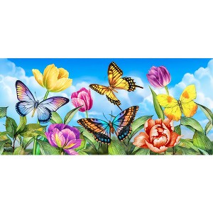 Briarwood Lane Spring Butterflies and Tulips Mini Mat 22x10 Indoor Outdoor For Spring Doormat - 1 of 2