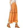 Allegra K Women's Lace Insert Vintage Swing A-Line with Elastic Waist Maxi Skirt - 3 of 4