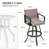 Crestlive Products Swivel Bar Stools Set of 2 Indoor Outdoor Bar Height Chairs with Sunbrella Fabric and Aluminum Frame - 3 of 4
