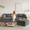 Vipbear 113" Modular Sectional Sofa with Storage Ottoman, Modern Chenille Convertible L Shaped Sectional Couches - 4 of 4
