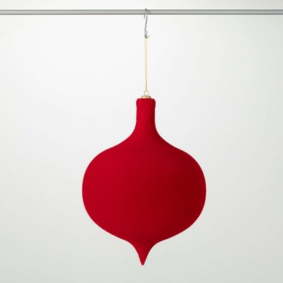 16.5"H Sullivans Christmas Red Velvet Onion Drop Ornament  Red