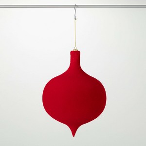 16.5"H Sullivans Christmas Red Velvet Onion Drop Ornament  Red - 1 of 3