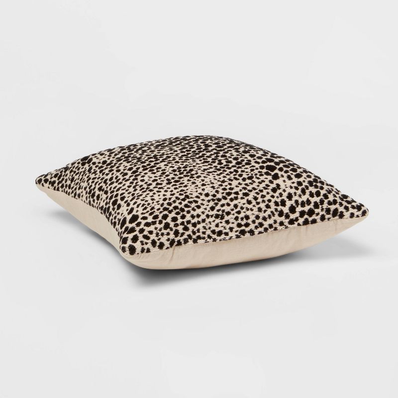 Square Jacquard Leopard Decorative Throw Pillow Black/Natural - Threshold&#8482;, 4 of 6