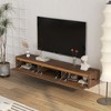 Grungis Wall Mounted TV Stand for TVs Up to 69 Inch,Floating Console Table with Led Lights and Power Outlet for Bedroom,Living Room - 2 of 4