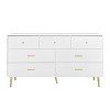 KWPZQEB Dresser for Bedroom, Dresser with 7 Drawers, Wooden Chest of Drawers with Metal Legs, Storage Cabinet for Hallway, Study Room, Bedroom, White - 2 of 4