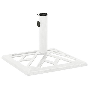 vidaXL Umbrella Base White 17.3"x17.3"x12.2" Cast Iron - 1 of 4