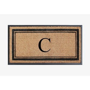 A1HC Natural Rubber Coir Outdoor Doormat 24x48 Monogrammed Anti-Shed Treated Durable Front Door Mat - 1 of 4
