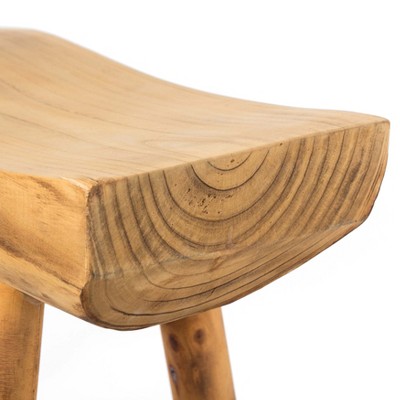 Rustic Carved Wood Natural Edge Log Accent Bench