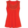 Collections Etc Stylish Crochet Trim Easy-Fit Sleeveless Top - 3 of 4