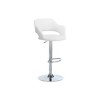 Fabric & Chrome Metal Swivel Adjustable Bar Stool with Footrest, Pedestal Base and Contemporary Modern Design for Home Bar - 2 of 4