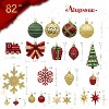 82pcs Christmas Balls Ornaments Set, Delightful Classic Gift Set, Shatterproof Plastic Decor for Xmas Tree Holiday Wedding Party - 3 of 4
