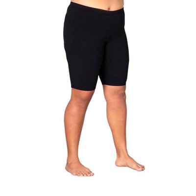 Women's Plus Size Solid Cotton Bike Shorts - On The Plus Side