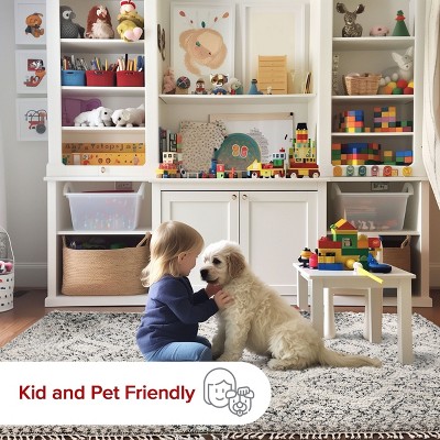 Vasiliki Moroccan Shag Tasseled Runner Rug, 2' 8" x 8', Off-White