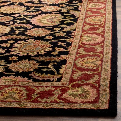 Navy and Red Hand-Tufted Wool 6' x 9' Area Rug