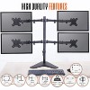 Quadruple Monitor Mount  Freestanding Monitor Arm with 4 Adjustable VESA Mounts  Black  Stand Steady - 4 of 4