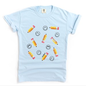 Simply Sage Market S.W.Smiley Pencil Collage Garment Dyed Tee - 1 of 4