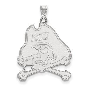 Black Bow Jewelry 10k White Gold East Carolina Pirates NCAA Extra Large Pendant - 1 of 3