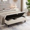 59" Contemporary Storage Ottoman Bench with Tufted Top and Hidden Compartment for Bedroom or Entryway -3irtyhousy - 2 of 4
